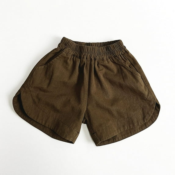 Girls Shorts Brown Elastic Causal Sports Girl Summer Clothes Girls' Fashion 4-5 Years