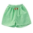 thumbnail image 1 of Girls Shorts Children Summer Wear Thin Plaid Printing Elastic Waistband Baby Casual Pants 5 Years-6 Years, 1 of 6