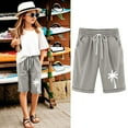 thumbnail image 1 of Girls Shorts Cotton Children Kids Casual Floral Printed Elastic Waist Casual Pants Breeches With Pocket 3-13 Years, 1 of 4