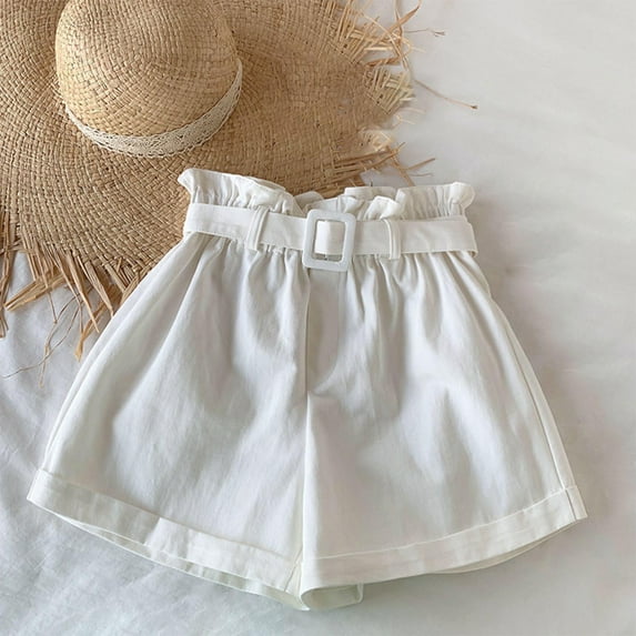 Girls Shorts for Under Dresses Children's Summer Thin Solid Color Shorts Girls' Hot Pants Outerwear Children's Sports Pants Casual Pants Fashionable Children's Pants White 5 Years