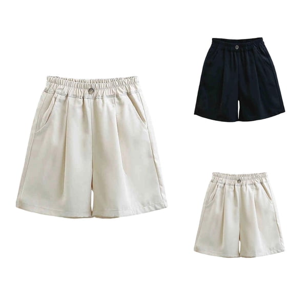 Girls' Shorts Girls Summer Clothes 2025 Girls Summer Casual Shorts Elastic Waist Comfortable Stretchy Fabric Shorts For Daily Wear Outdoor Activities