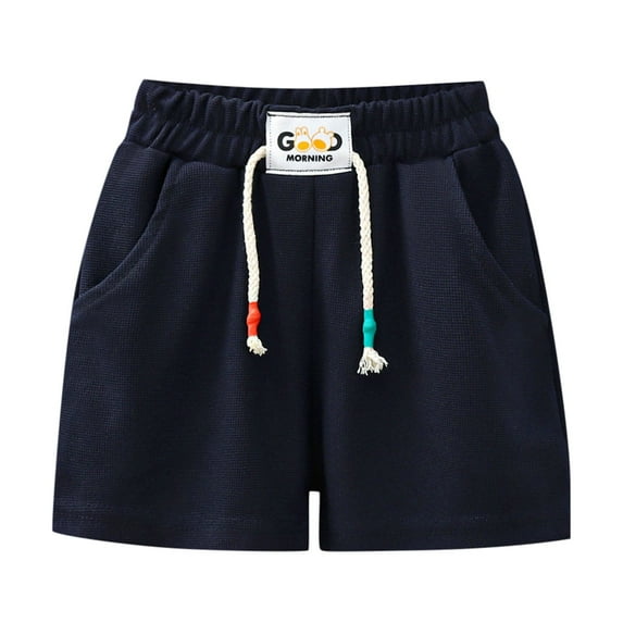 Girls Shorts Kids Boys Summer Casual Elastic Drawstring Shorts Clothes Girls Shorts Blue 11 Years-12 Years