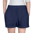 thumbnail image 1 of Girls Shorts Kids Teen Girls Summer Solid Linen Shorts Toddler Thin Breathable Elastic Waist Beach Casual Shorts Lounge Shorts Navy 5 Years-6 Years, 1 of 7
