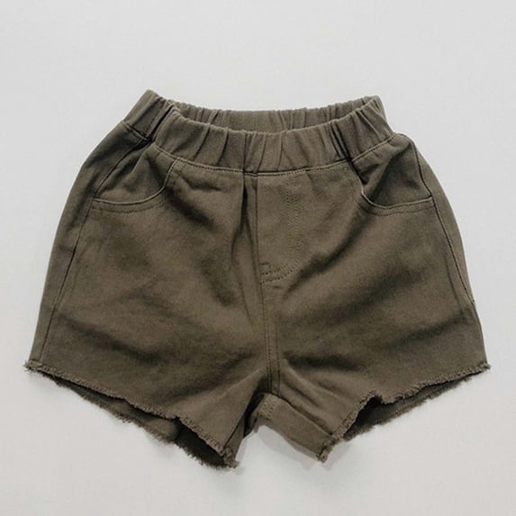 Girls Shorts Loose Fit Green Shorts Elastic School Uniform for Girls 2-3 Years
