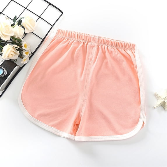 Girls Shorts Loose Fit Yellow Shorts Elastic Outfits for Girls 0-6 Months