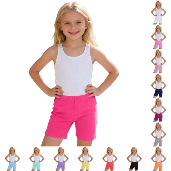Girls Shorts Pants Dance Leggings Soft Breathable Playwear for Kids Sprint Shorts 5-6 Years