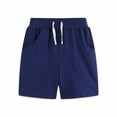 thumbnail image 1 of Girls Shorts Pull on Blue Shorts Elastic Girls Uniform Pants 1-2 Years, 1 of 4