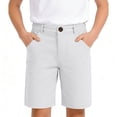 thumbnail image 1 of Girls Shorts Quick Dry Workout White Shorts Elastic Waist Uniform Pants for Boys 7-8 Years, 1 of 7