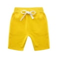 thumbnail image 1 of Girls Shorts Quick Dry Workout Yellow Shorts Elastic Waist Leggings for Girls 5-6 Years, 1 of 2