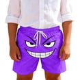 thumbnail image 1 of Girls Shorts Size 13-14Y Kids Smirk Face Print Drawstring Swim Shorts, 1 of 7