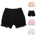 thumbnail image 1 of Girls Shorts for Everyday Wear Lace Trim Comfortable Loose Fit Underwear Style Summer Thin Breathable Home Lounge Shorts Ages 4-16, 1 of 5