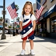 thumbnail image 1 of Girls Shorts for Spring/Summer Play - Independent Day Printed Bottoms for Kids 4-13, 1 of 4