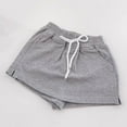 thumbnail image 1 of Girls Shorts with Pockets Drawstring Elastic High Waisted Skorts Size 3-13 Toddlers Kids Solid Side Slit Athletic Tennis Skirts with Short, 1 of 4