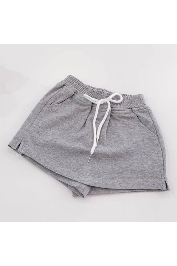 Girls Shorts with Pockets Drawstring Elastic High Waisted Skorts Size 3-13 Toddlers Kids Solid Side Slit Athletic Tennis Skirts with Short