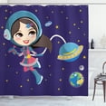 thumbnail image 1 of Ambesonne Retro Shower Curtain, Little Girl in Space, 69"Wx75"L, Multicolor, 1 of 3