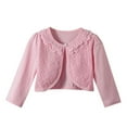 thumbnail image 1 of Girls' Shrugs Sweaters, Toddler Kids Long Sleeve Lace Cardigan Shrugs Button Closure Cardigan Sweaters Dress Cover up Open Front Shrugs Pinks 7-8T, 1 of 9