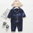 thumbnail image 1 of Girls Silk Pajamas Coat Style Girls Pajama Set Button-Up Toddler Girl Sleepwear Pj for Girls 6-12 Months, 1 of 6