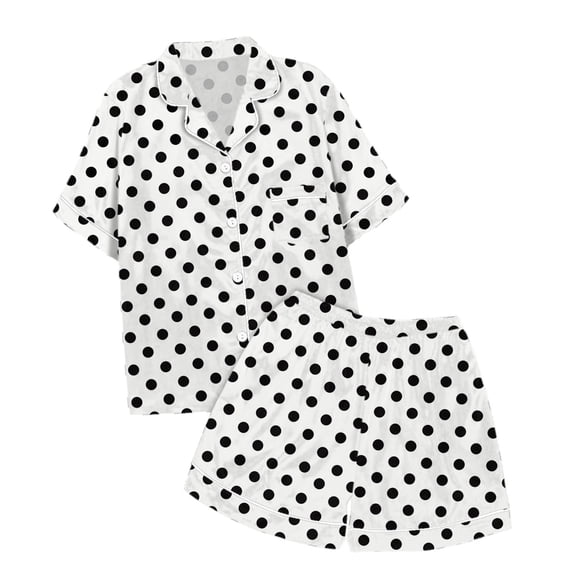 Girls Silk Pajamas Set,Classic Black & White Polka Dot Pajamas for Girls Girls Button Down Pajamas Set 2 PC Toddler Sleepwears Girls Silk Pajamas Size 2-3 Years