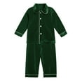 thumbnail image 1 of Girls Silk Pajamas Set Coat Style Girls' Pajama Sets Button-Up Silk Pajamas Outfits Girls Silk Pajamas Size 2T, 1 of 5
