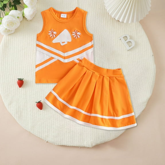 Girls Size 8 Clothes Toddler Baby Girl Cheerleader Outfit Shirt Tops Skirt Set Cheer Uniform Outfit Cheerleading Clothes