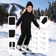 thumbnail image 1 of Girls Ski Suits Waterproof Jumpsuit with Hood Insulated Midweight Zipper Closure Warm Kids Winter Snow Jacket Black 8 Years, 1 of 7
