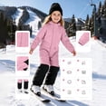 thumbnail image 1 of Girls Ski Suits Waterproof Jumpsuit with Hood Insulated Midweight Zipper Closure Warm Kids Winter Snow Jacket Pink 4-12 Years, 1 of 7