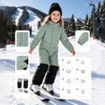 thumbnail image 1 of Girls Ski Suits Waterproof Jumpsuit with Hood Warm Insulated Midweight Zipper Closure Kids Winter Snow Jacket Green 6 Years, 1 of 8