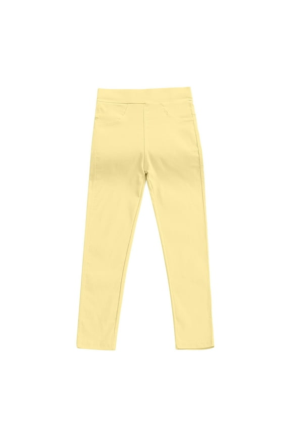 Girls' Skinny Fits Pull On Jeggings Toddler Kids Girls Candy Color Solid Color Leggings Casual Kids Tight Pants Yellow 5 Years