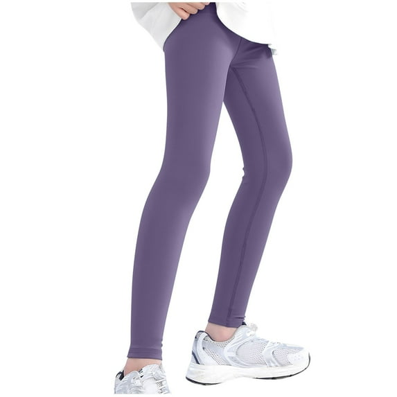 Girls' Skinny Fitted Pull on Leggings New Children's Solid Color Girls Wear Casual Pants Warm Tight Pants Yoga Pants Size 13 Years