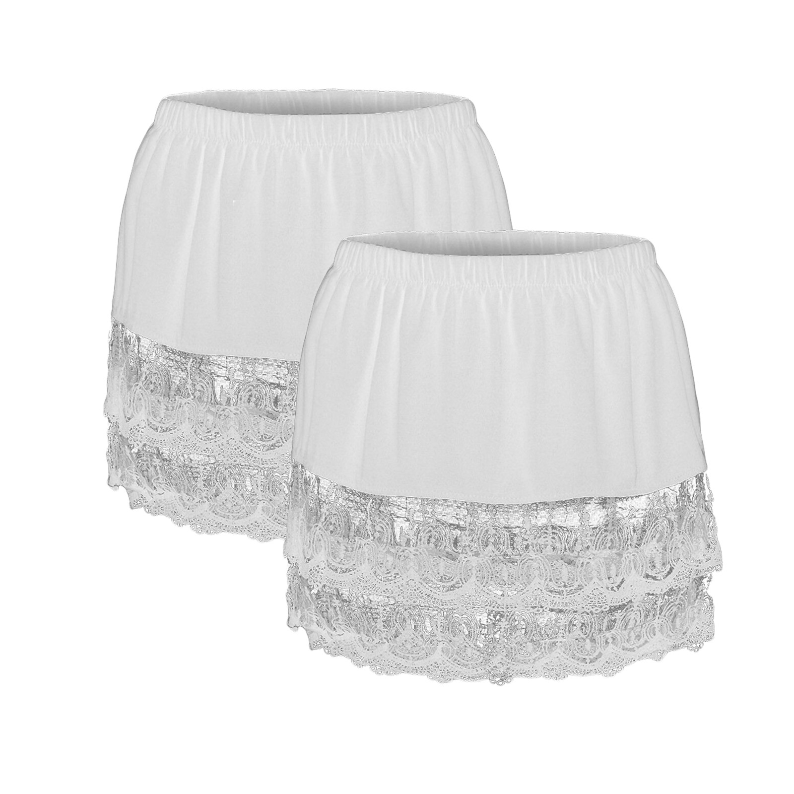 Girls Skirt 2 Pcs Layered Tiered Sheer Lace Trim Extender Half Slip Plus Size Skirt Dress Walmart