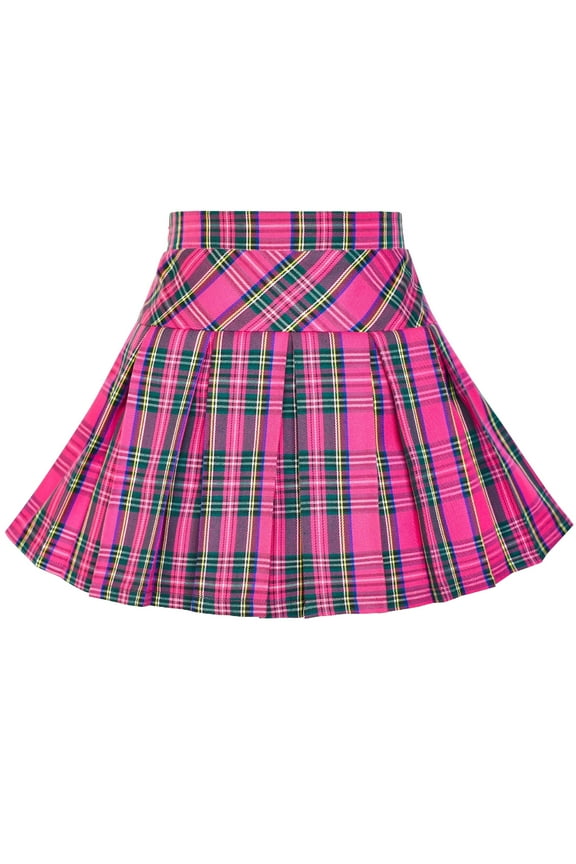 Girls Skirt Back School Uniform Pink Tartan Skirt 4-5 Years