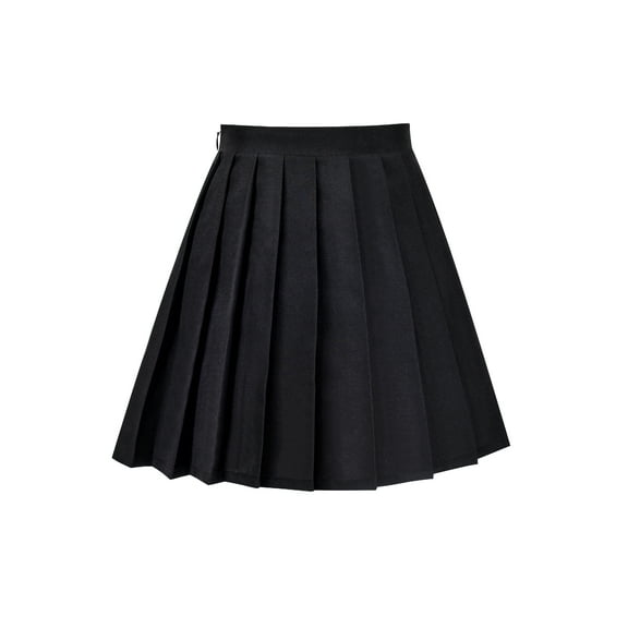 Girls Skirt Black Pleated School Uniform Daily High Waist Elastic Tennis 7-8 Years
