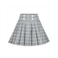 thumbnail image 1 of Girls Skirt Gray Grid Check Plaid Pleated School Tennis Casual 6 Years, 1 of 8