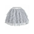 thumbnail image 1 of Girls Skirt Gray Layered Ruffle Fluffy Tutu Princess Party Birthday 9-10 Years, 1 of 1