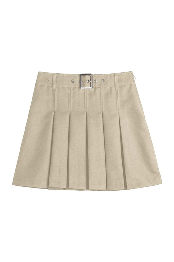 Girls Skirt Kids Toddler Girls Classic Pleated Skirt Solid Color Uniform Style for School Dress Code Toddler Girl Dress Khaki 12 Years-13 Years