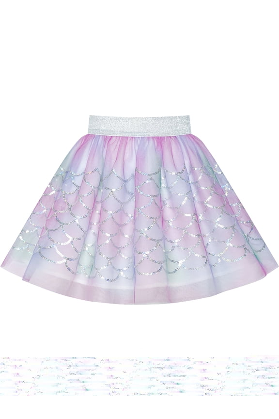 Girls Skirt Mermaid Scales Sequins Sparkling Tutu Dancing 6 Years