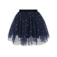 thumbnail image 1 of Girls Skirt Navy Blue Pearl Stars Sparkling Tutu Dancing 4-5, 1 of 6
