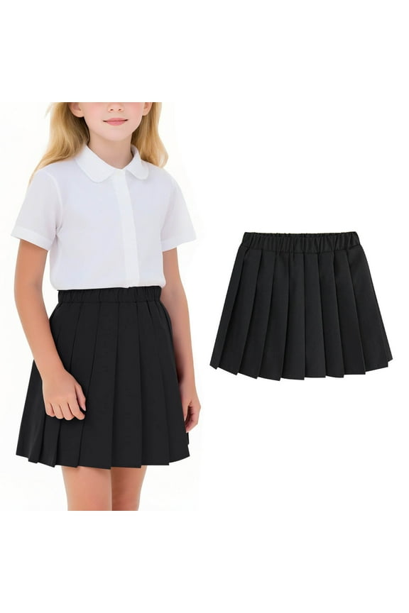 Girls' Skirt Pleated Skirt Lined Skort College Style School Uniform Skirt for Girls 2-17Y