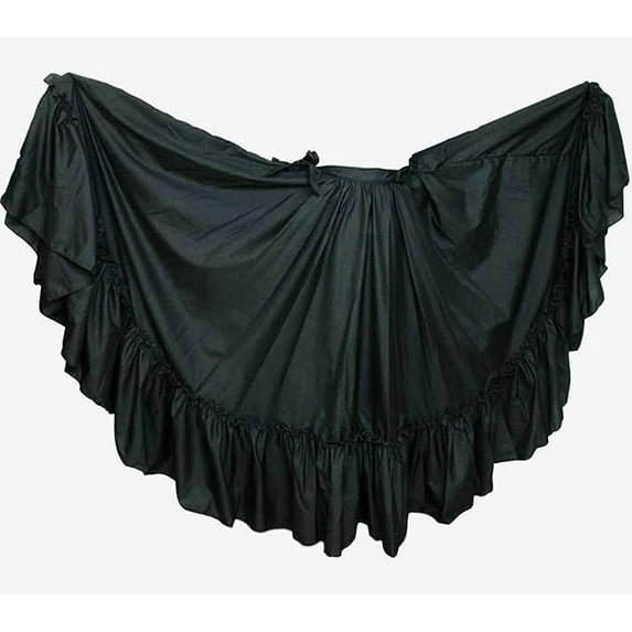 Girls Skirt Practice Folklorico Mexican Flamenco Falda Doble Vuelo Mexico 26" Long Black