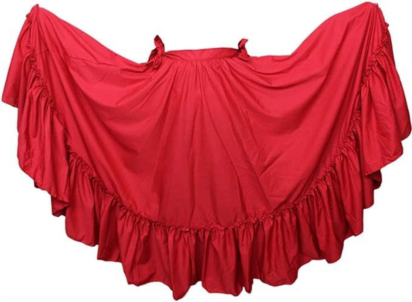 Girls Skirt Practice Folklorico Mexican Flamenco Falda Doble Vuelo Mexico 26" Long Red