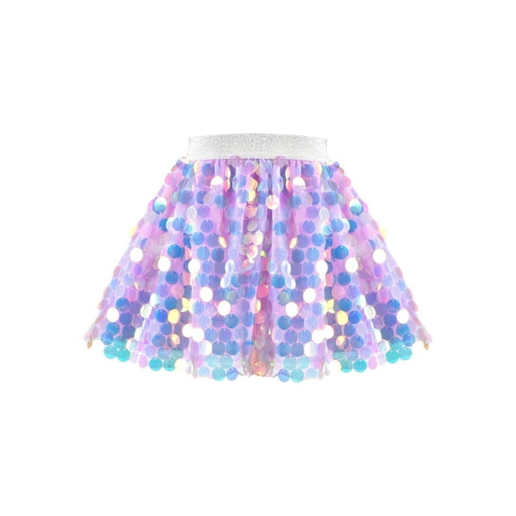Girls Skirt Purple Mermaid Sparkly Sequin Tutu Party Ballet Dance 2-3 Years
