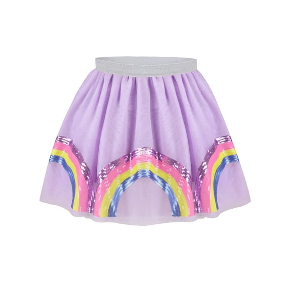 Girls Skirt Purple Tutu Ballet Skirt Pink Rainbow Sequin Unicorn 9-10 Years
