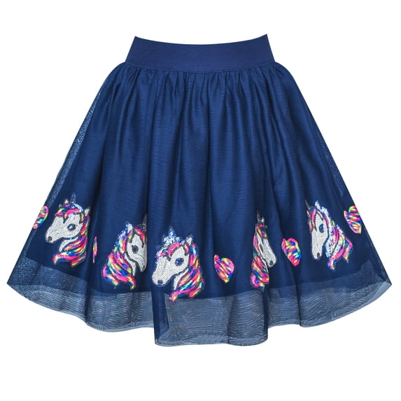 Sunny Fashion Girls Skirt Unicorn Horse Sequins Sparkling Tutu Dancing 6 Years
