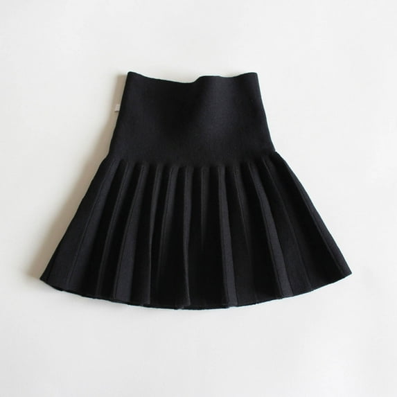 Girls' Skirt Winter Pleated Skirt Solid Color Short Skirt Ruffled Skirt for Girls 3-15Y