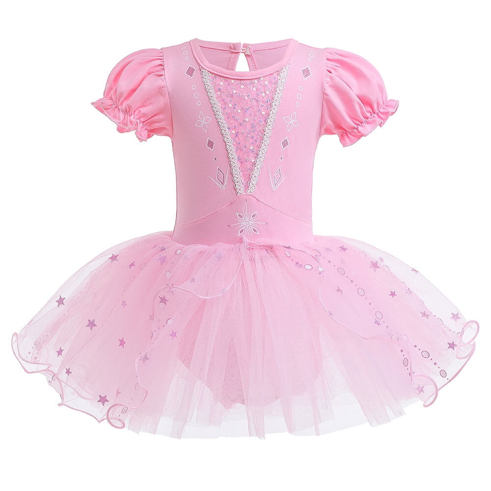 Girls Sleeveless Ballet Leotard Dress With Tulle Tutu - Shimmery Mesh Dance Costume For Princess Parties