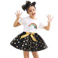 thumbnail image 1 of Girls Skirts Child Dot Prints Ballet Mesh Tutu Skirt Dance Princess Skirts with Hairclip Set Size 5 Y-8 Y, 1 of 5