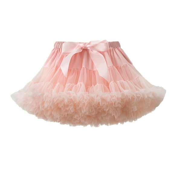 Girls Skirts Elastic Chiffon Petticoat Puffy Tutu Tulle Skirt Princess Ballet Dance Pettiskirts Underskirt Multi-Layer PK4 5-9 Years