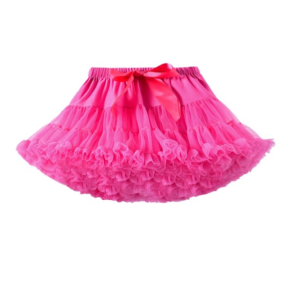 Girls Skirts Elastic Chiffon Petticoat Puffy Tutu Tulle Skirt Princess Ballet Dance Pettiskirts Underskirt Multi-Layer RD3 5-9 Years