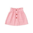 thumbnail image 1 of Girls Skirts High Waist Denim Skirt With Floral Print Casual Stretch Elastic Waistband For Toddler Kids Spring Summer Outfit, 1 of 9