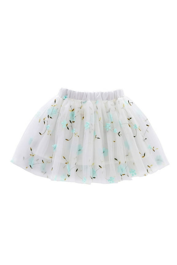 Girls Skirts Kids Embroidery Tutu Skirt With Plaid Striped Rainbow Flower For Ages 1 To 10 Years Party Wear